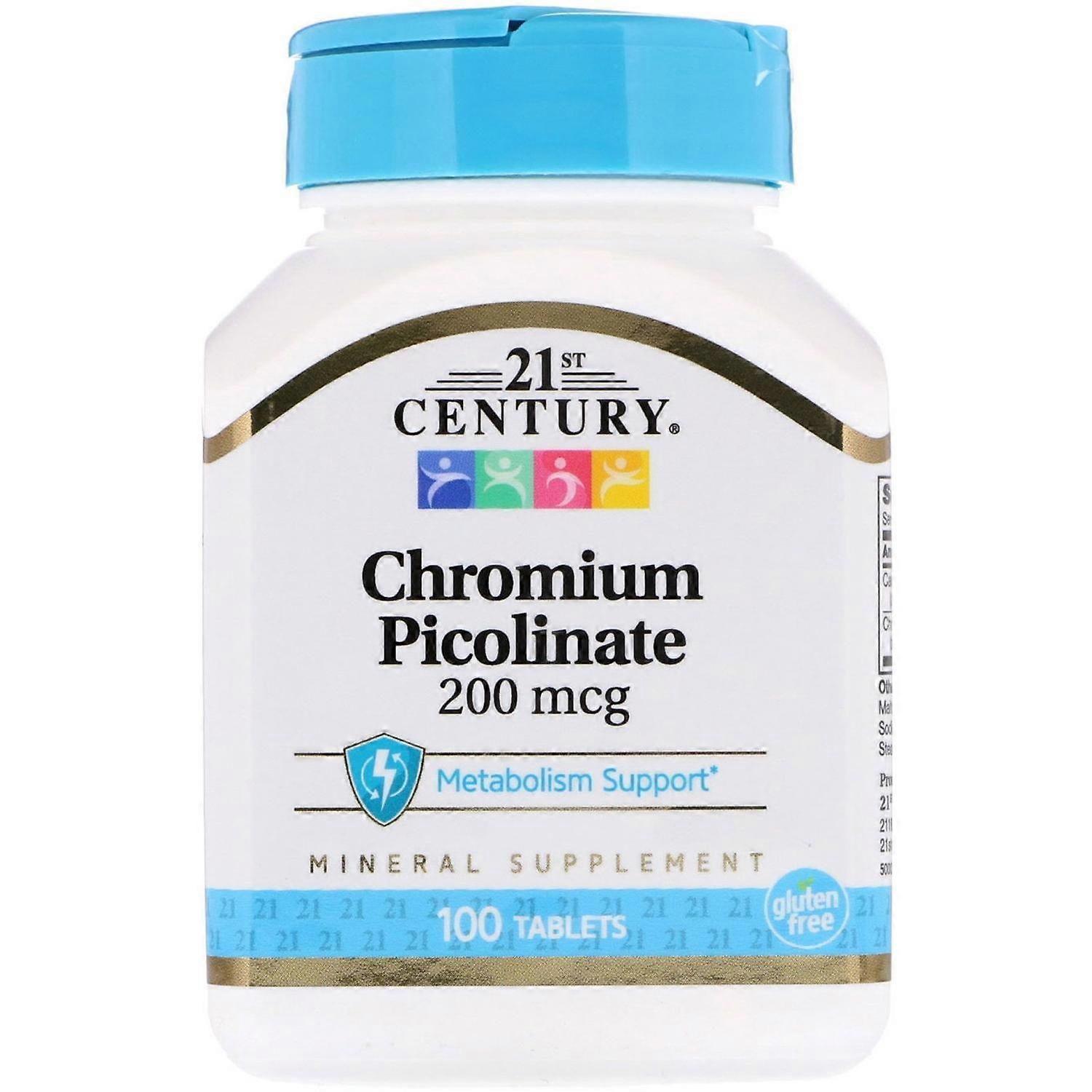 21st Century, Chromium Picolinate, 200 mcg, 100 Tablets