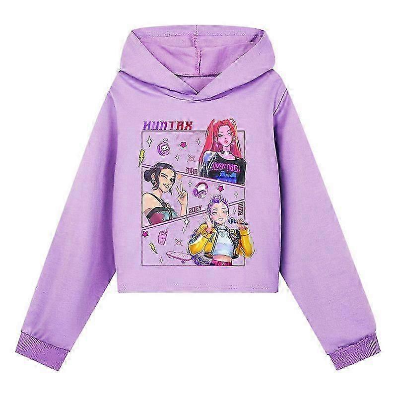 Moletom curto com capuz feminino Kpop Demon Hunters Topwz