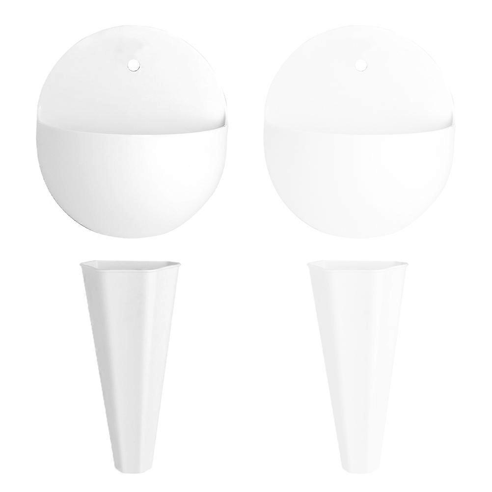 Wall-Mounted Vase Creative for Storage 8Pcs White Four-Style Hanging Flowerpot