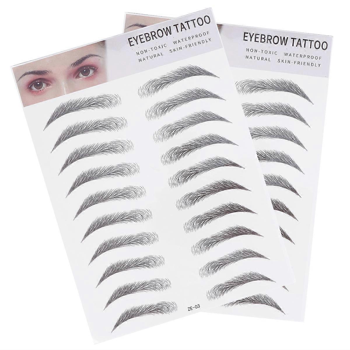 Artificial Eyebrow Imitation Eyebrow Tool for Makeup 4Pcs Black Stickers