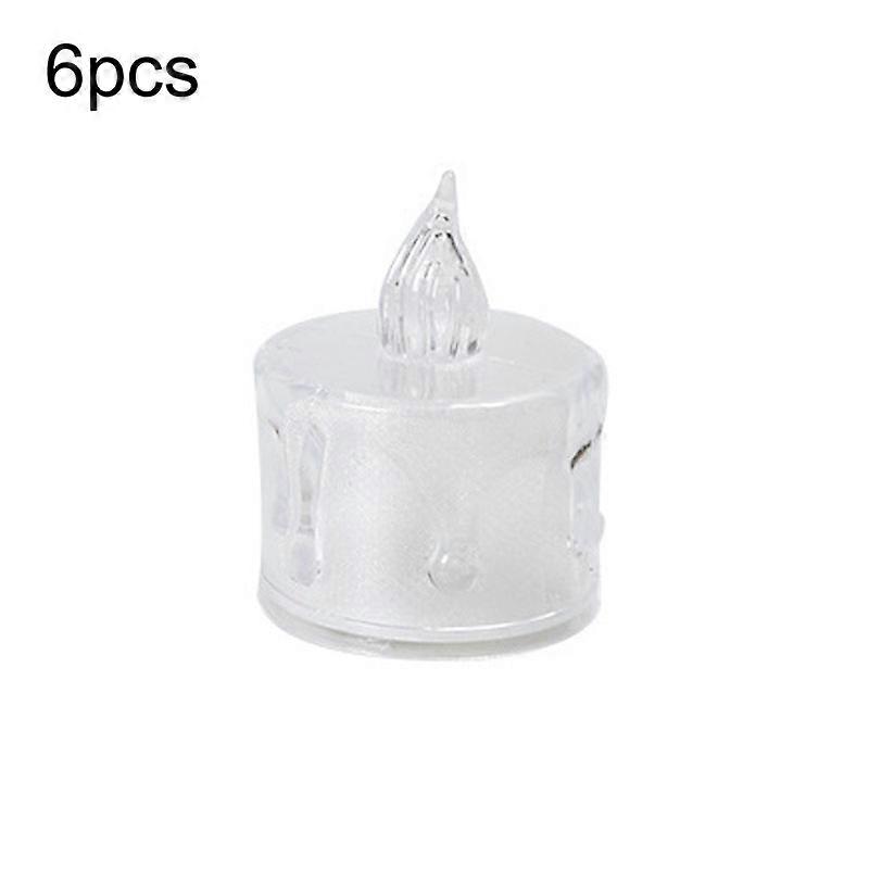 LED Glowing Decoration Candle Lights 6pcs 3.6x5cm Without Base