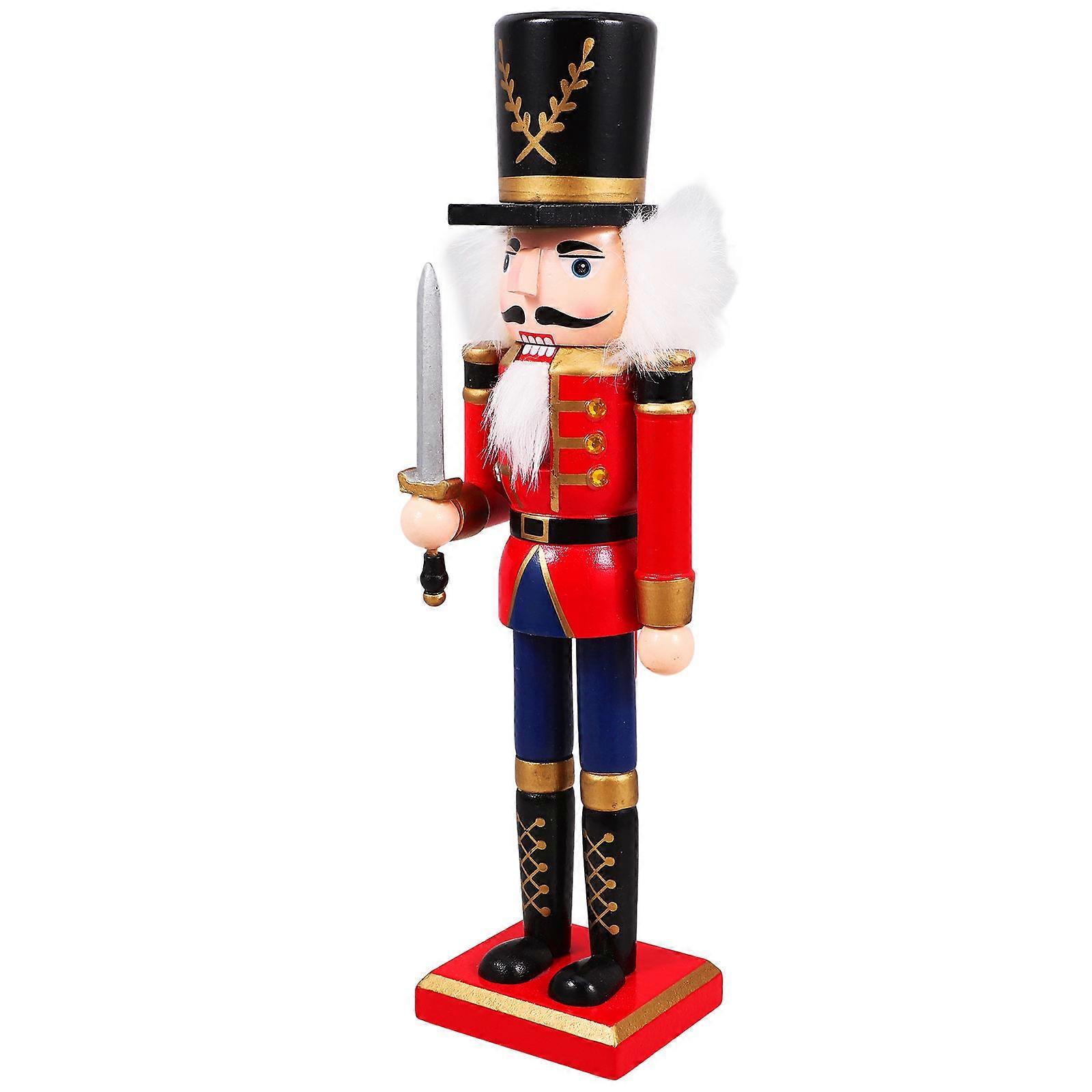 Wood Nutcracker Craft for Festive Home Decor 5Pcs Xmas Nutcracker Statues