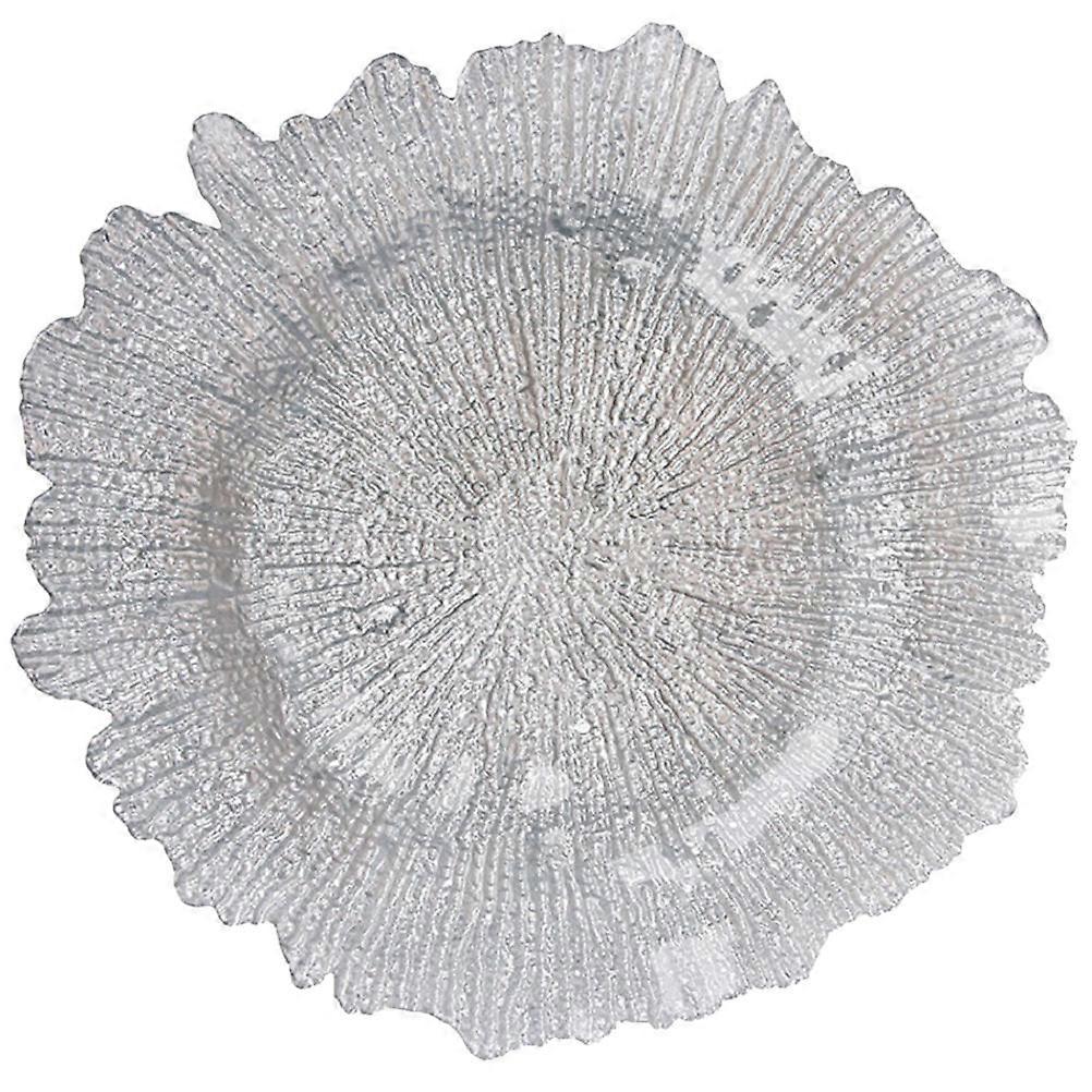 Fruit Tray Glass Tray for Storage Use 3Pcs Delicate Snowflake Texture Plates