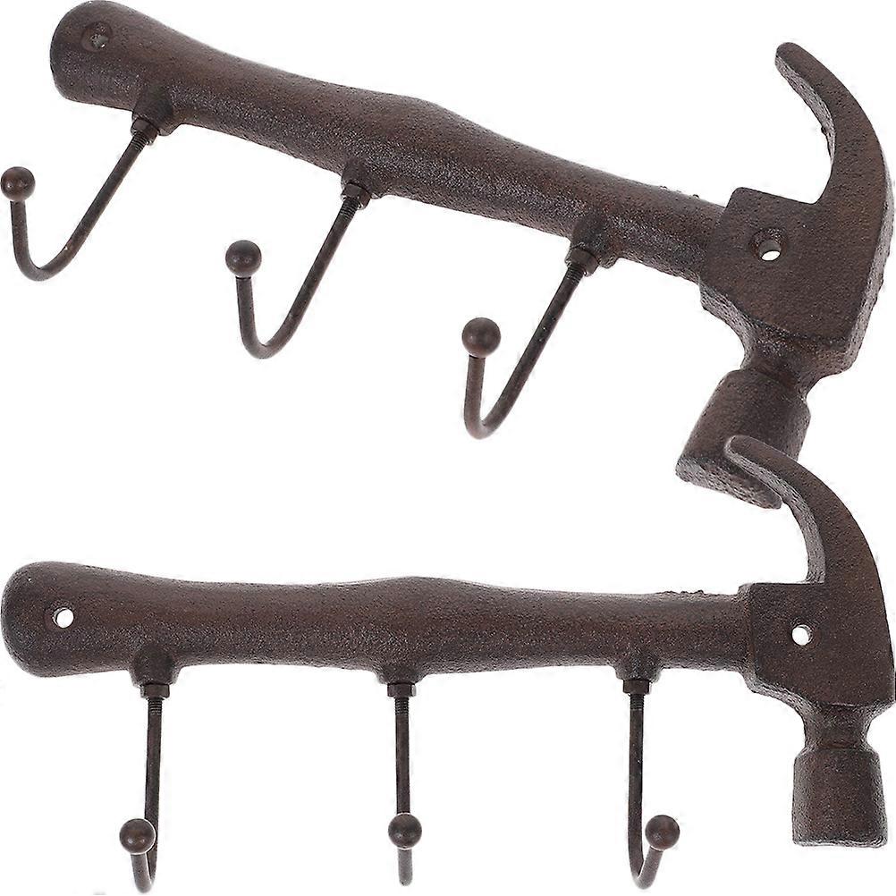 Hammer Shape Wall Hook Vintage Style for Home Use 4Pcs Coat Hanger