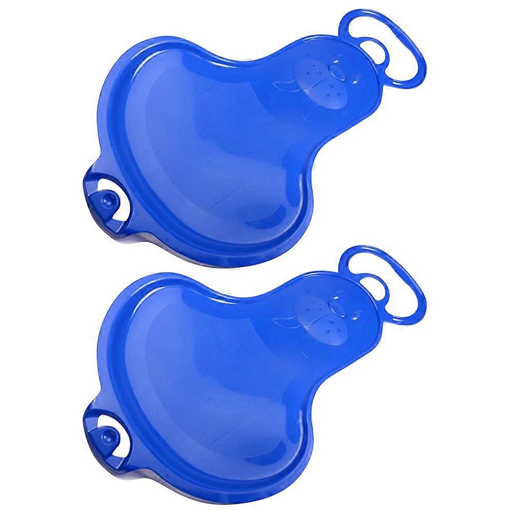 Grass Skiing Board 2Pcs Plastic Snow Sled For Family Fun Sliding 64X37X5cm Durable Design