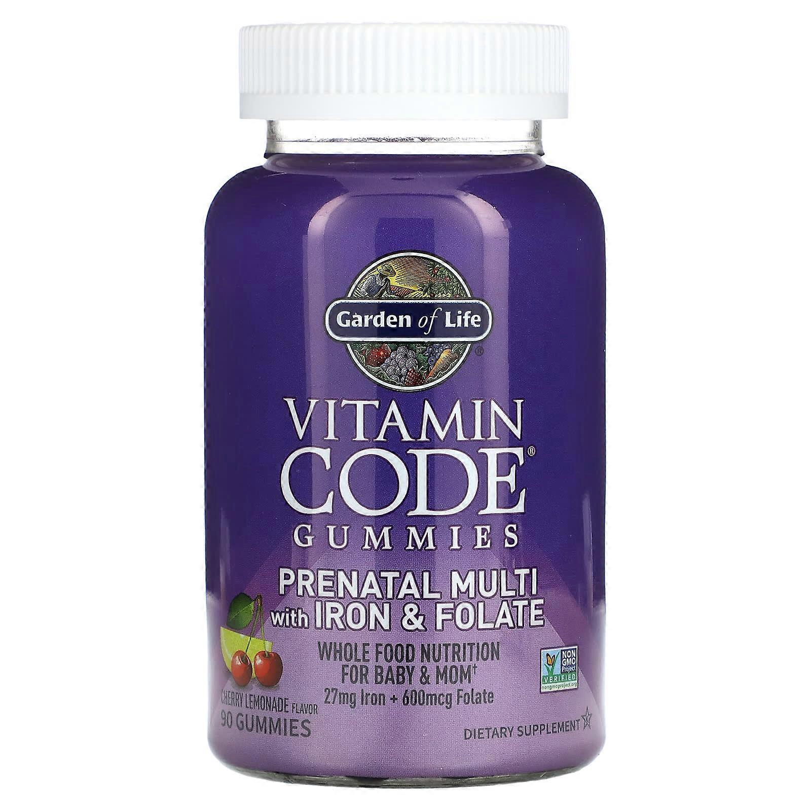 Vitamin Code Gummies, Prenatal Multi with Iron & Folate, Cherry Lemonade, 90 Gummies