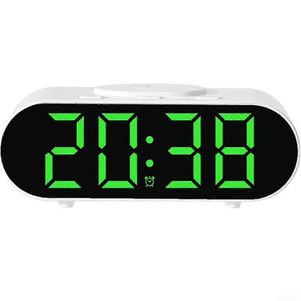 Alarm Clock With Fast Wireless Charging, Green, Modern Style, Digital Bedside Clock For Bedroom Decor