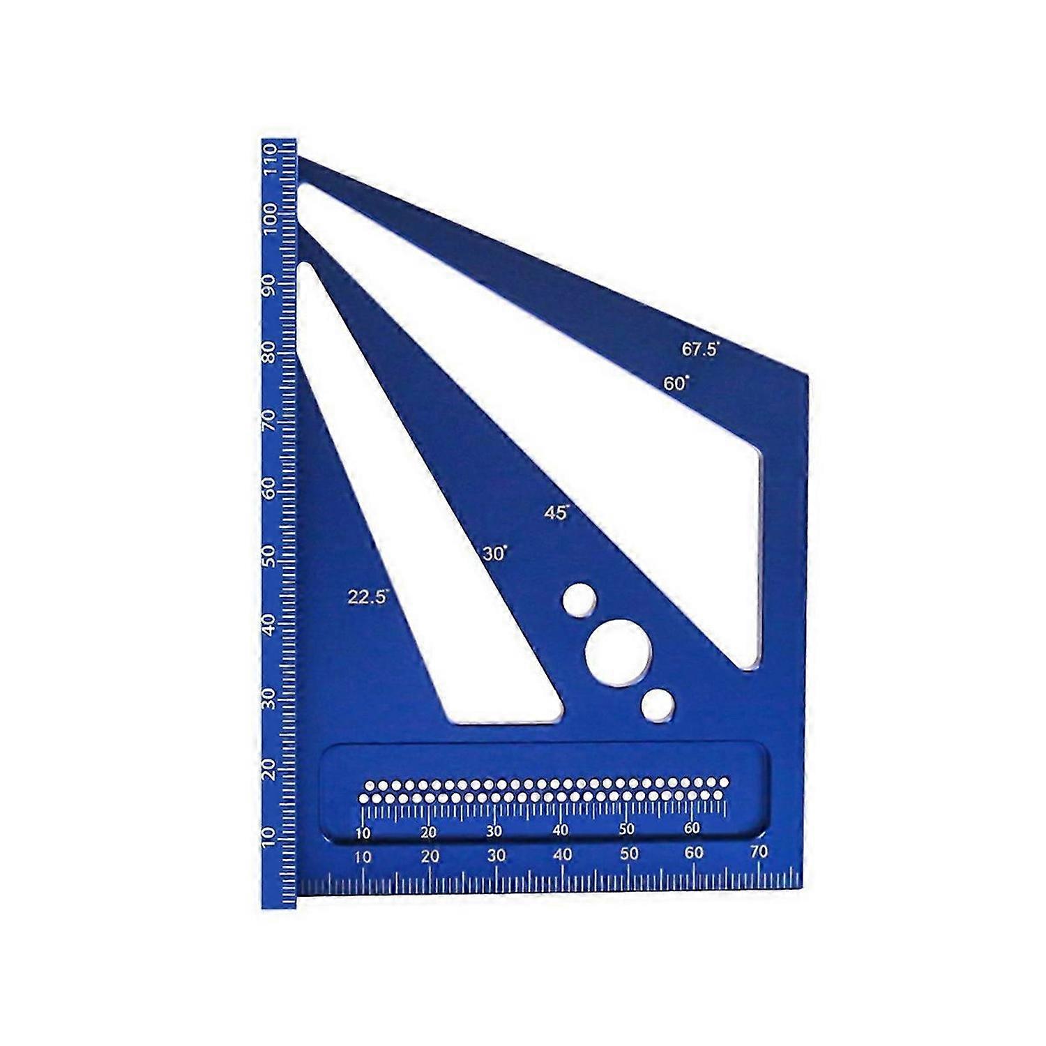 Woodworking Measuring Ruler 22.5/30/45/60/67.5Degree Square Ruler Protractor, For Engineer Carpenter