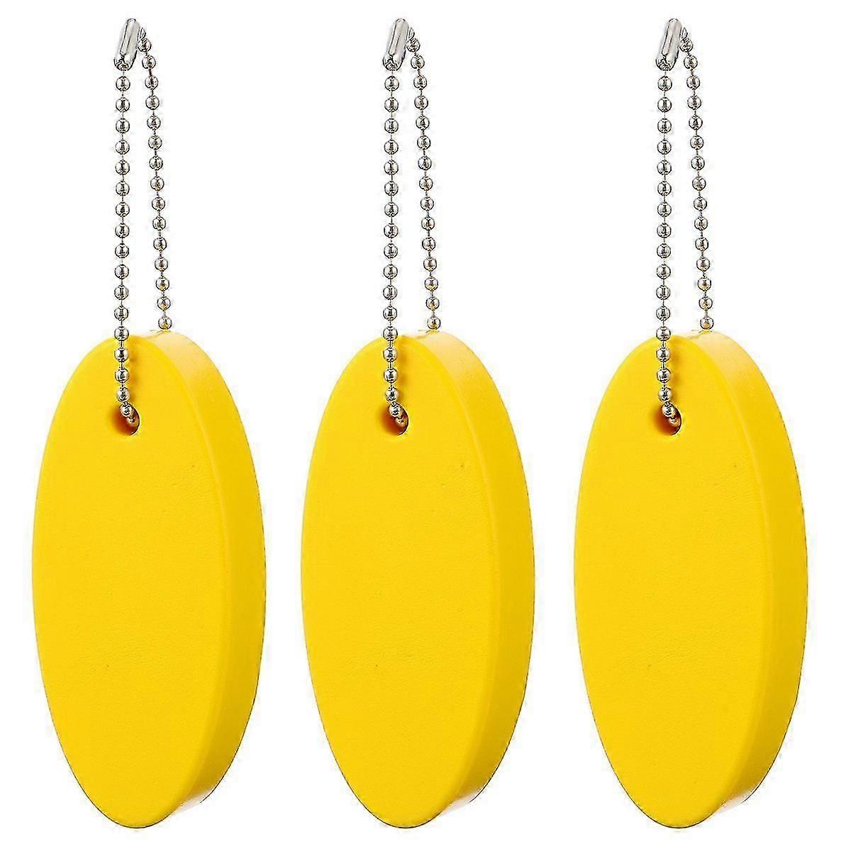 3pcs Novel Floating Keychain Durable Float Oval Key Ring Creative Key Chain