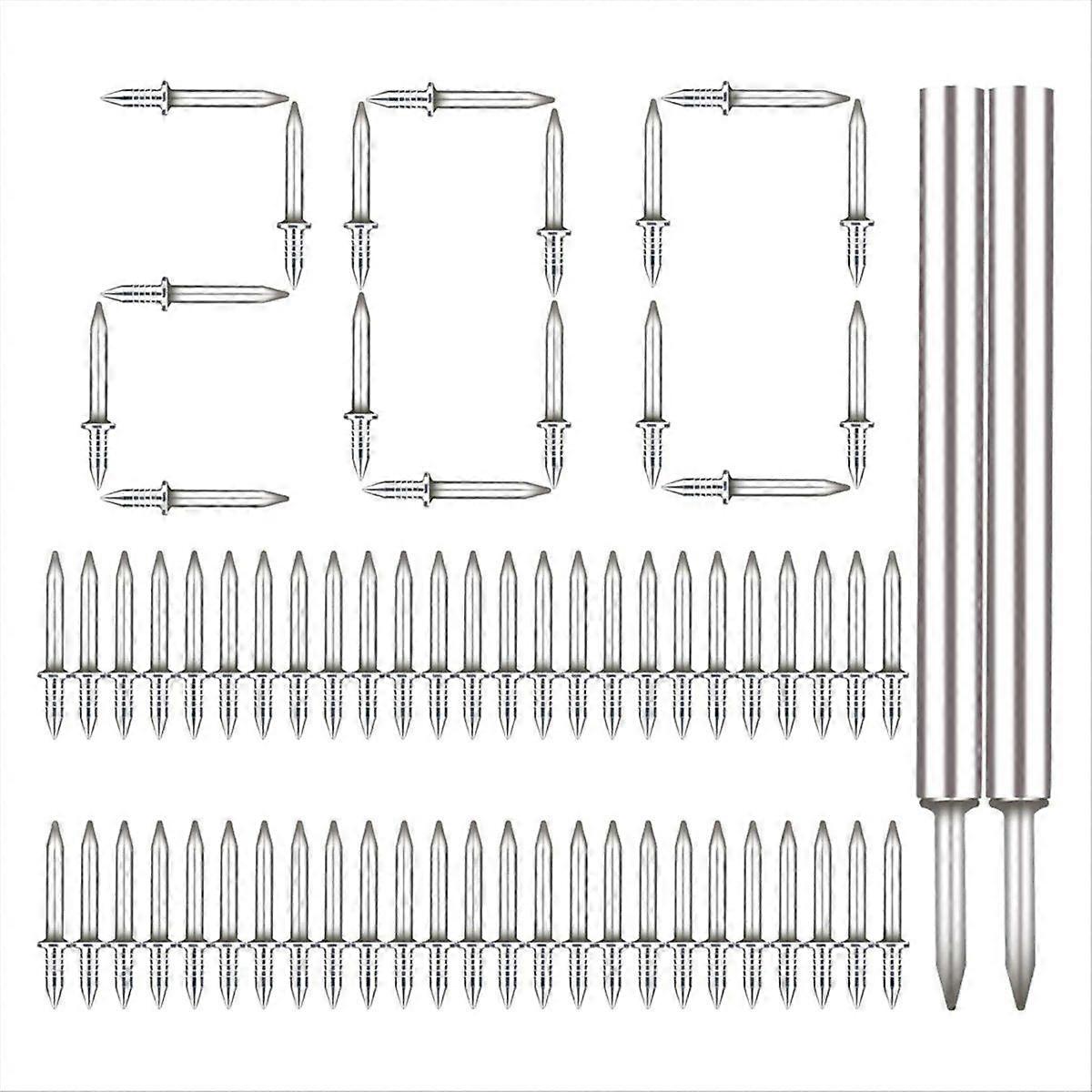 200Pcs Baseboard Seamless Nails Double-Headed Screw with Sleeve Tool