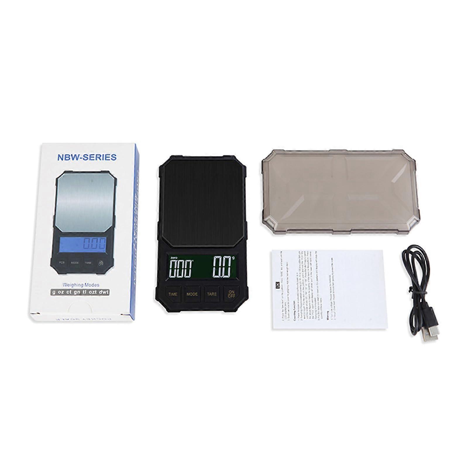 Kitchen Electronic Scale Stainless Steel Coffee Scale Digital Display Rechargeable Pocket Scale 2Kg Timer Espresso