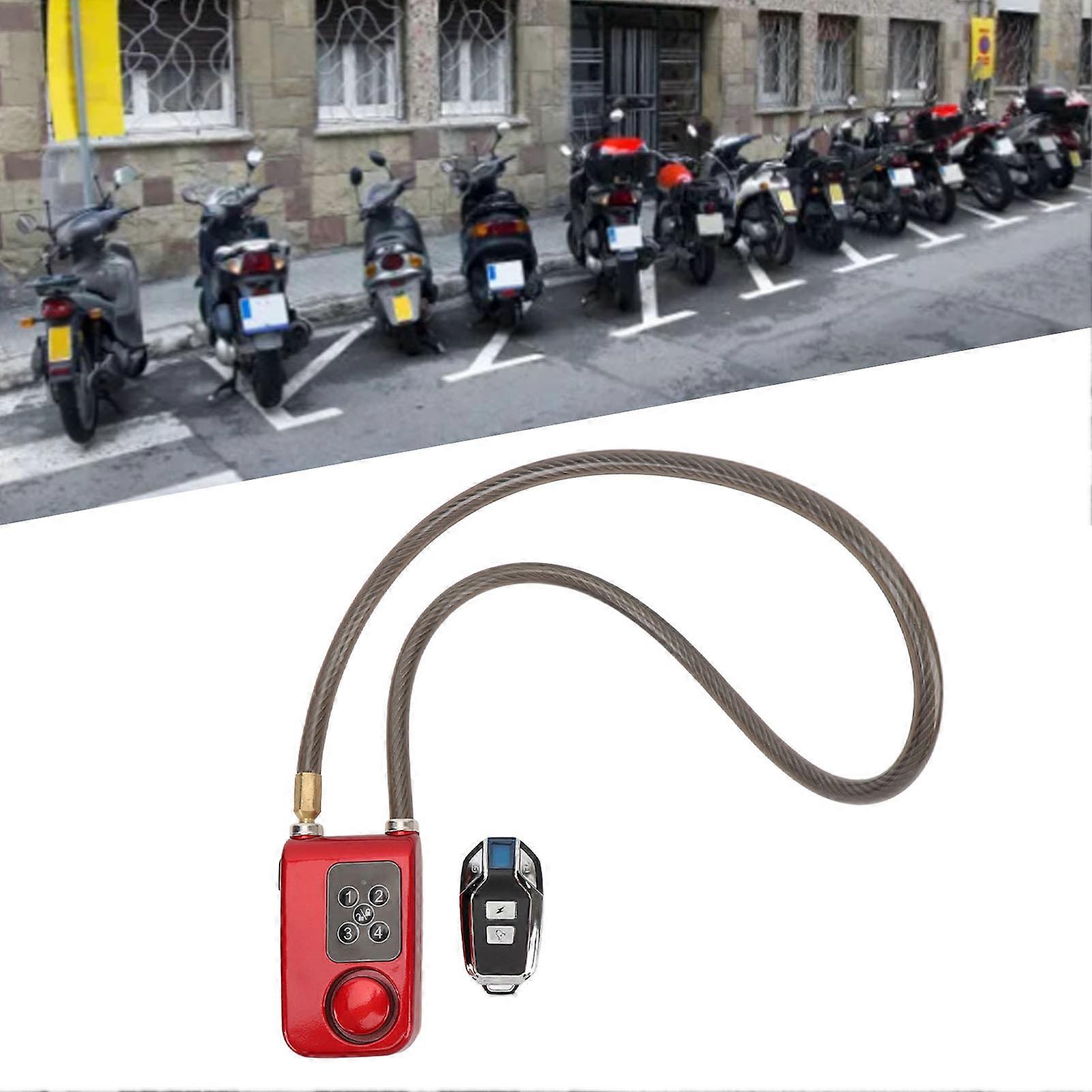 Bike Lock Alarm with Remote IP44 Water Resistant LED Indicator Vibration Alarm Anti Theft Security Lock System for Motorcycle Home Store 