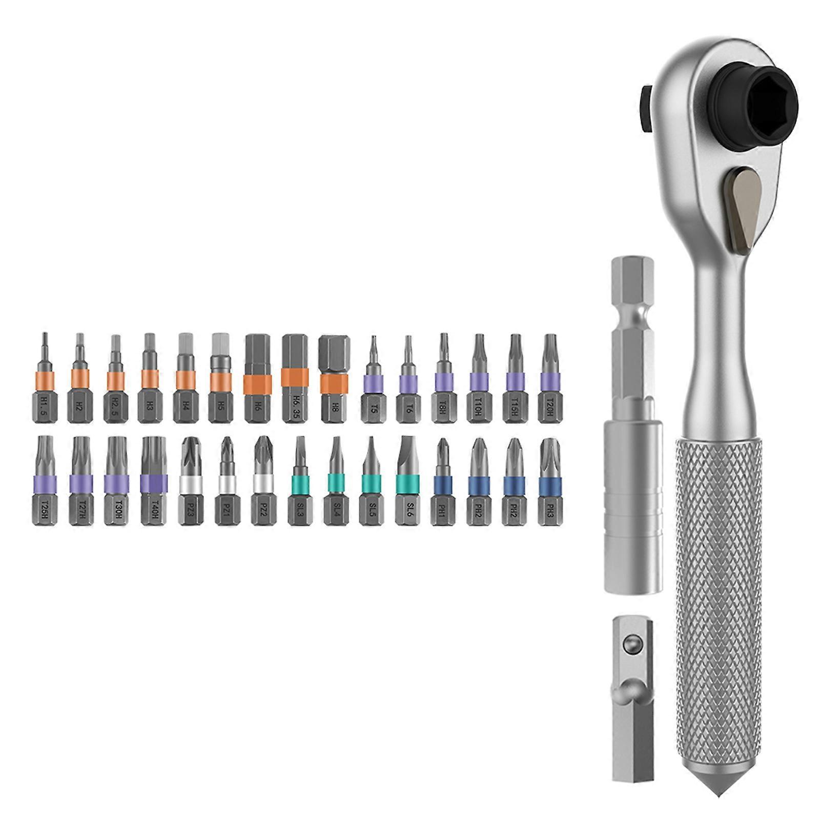 42 in 1 Socket Ratchet Wrench Set with Bit Socket Set Extension Bar for Auto Repairing and Household with Storage Case Multicolor