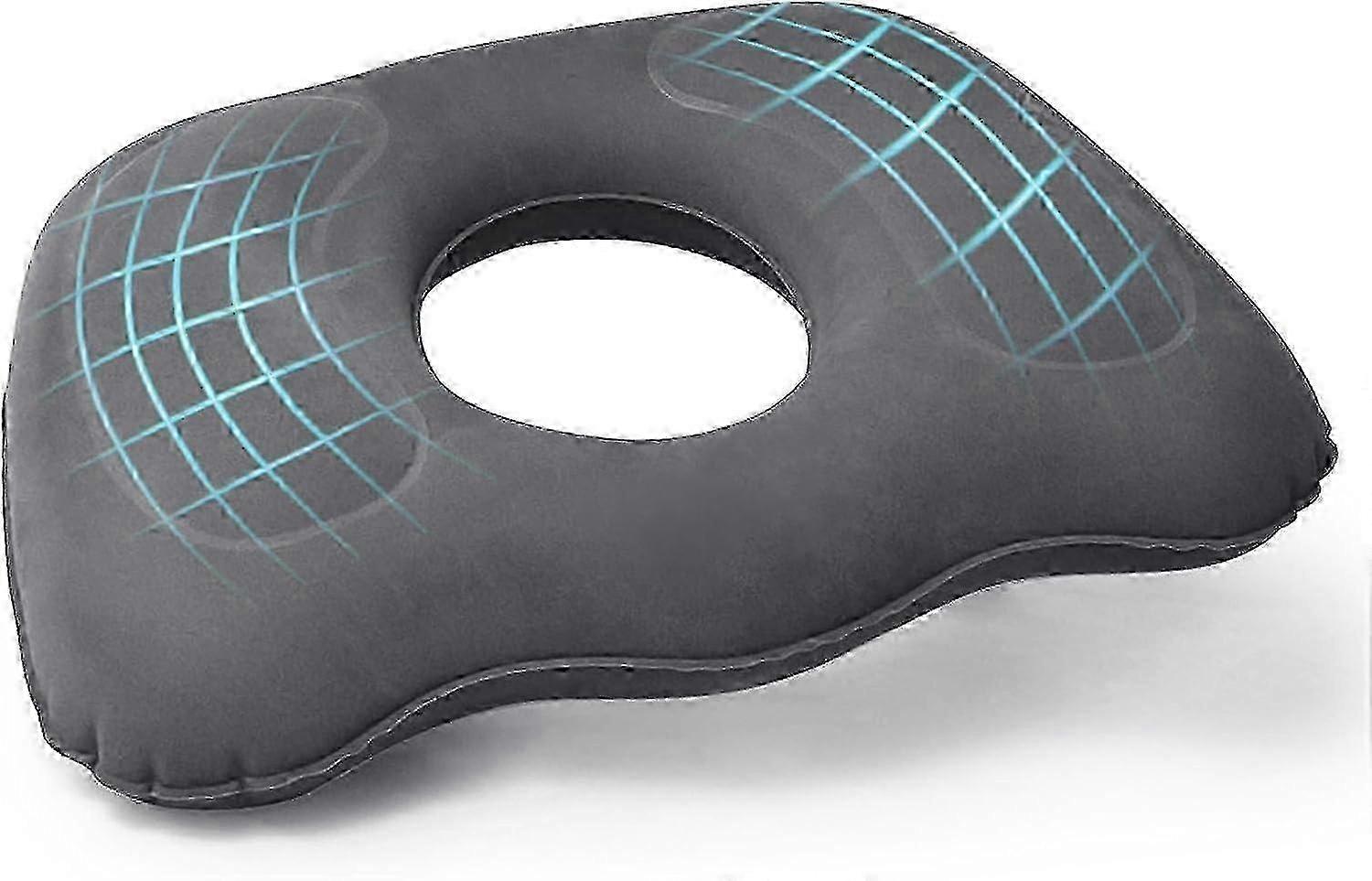 وسادة مقعد العظام مع تخفيف البواسير - وسادة قابلة للنفخ لتخفيف الآلام لراحة الجلوس