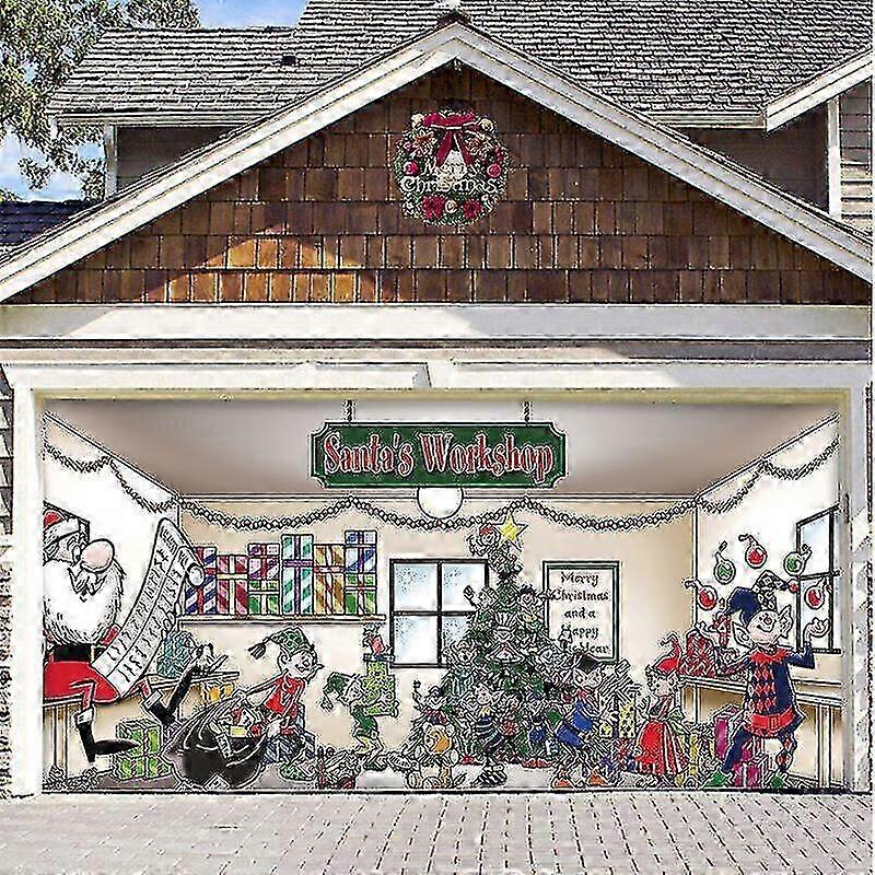 7x 16 قدم عيد ميلاد سعيد عطلة راية المرآب غطاء باب كبير غطاء الباب f26