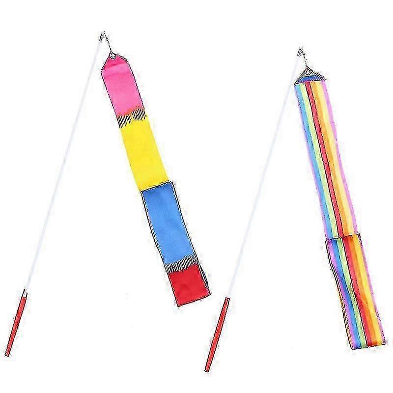 4pc 4m rhythmic gymnastics ribbon professional dance performance props art bodybuilding ribbon children's toy streamers ribbon wand set (mul