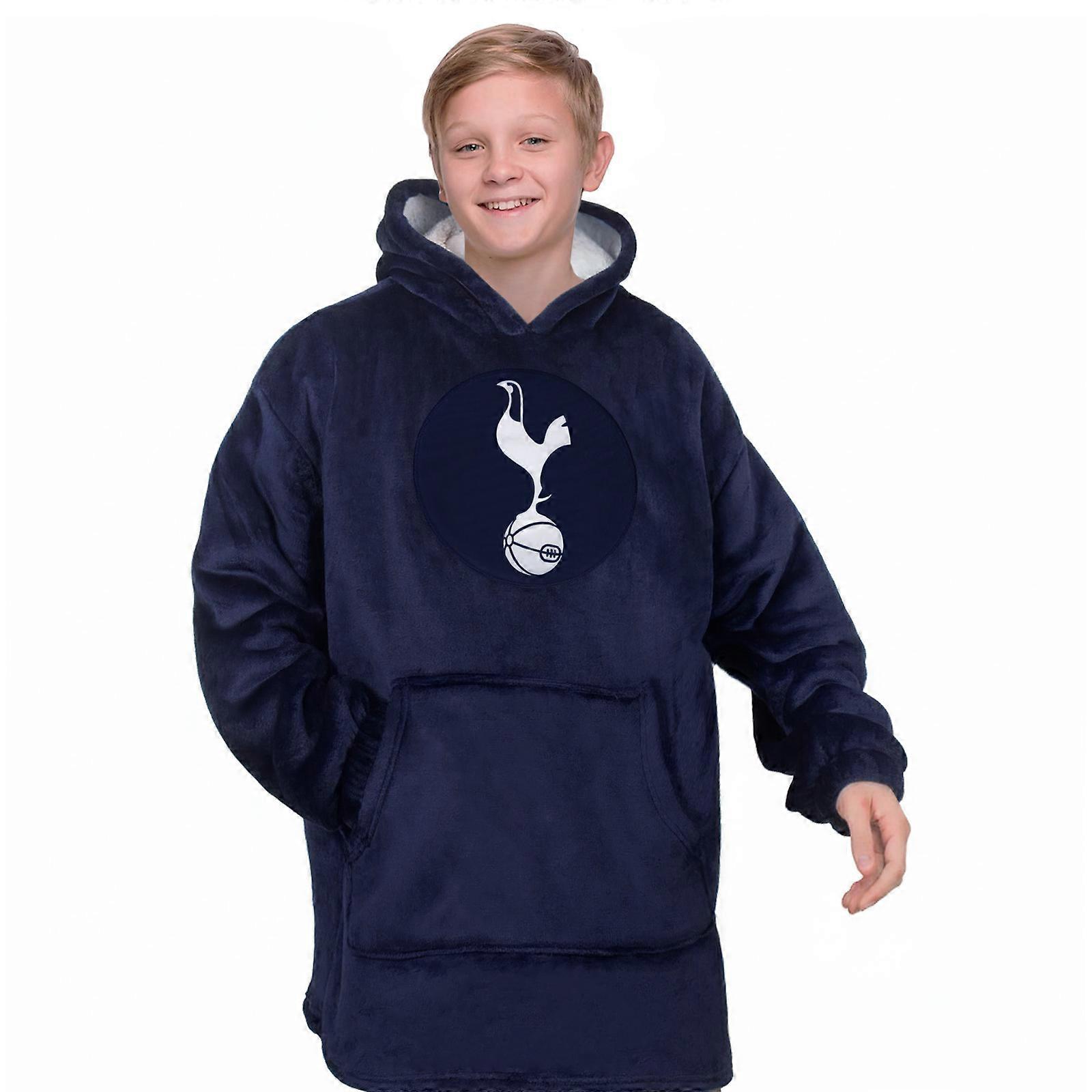 Tottenham Hotspur Kids Oversized Hoodie Blanket - Sherpa Fleece Lined Official Football Gift