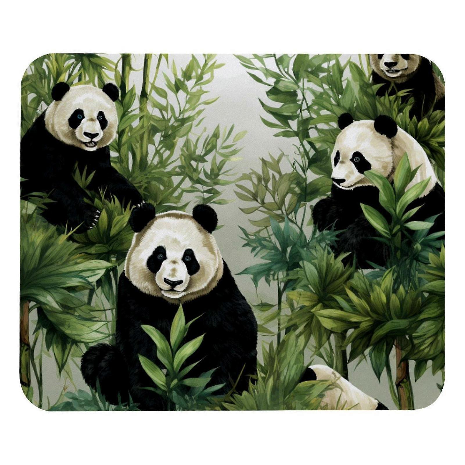 Bamboo Forest Panda Mouse Pad with Non-Slip Rubber Base, 8.3'' x 9.8'' Square Gaming & Office Mat for Laptop, School, Home