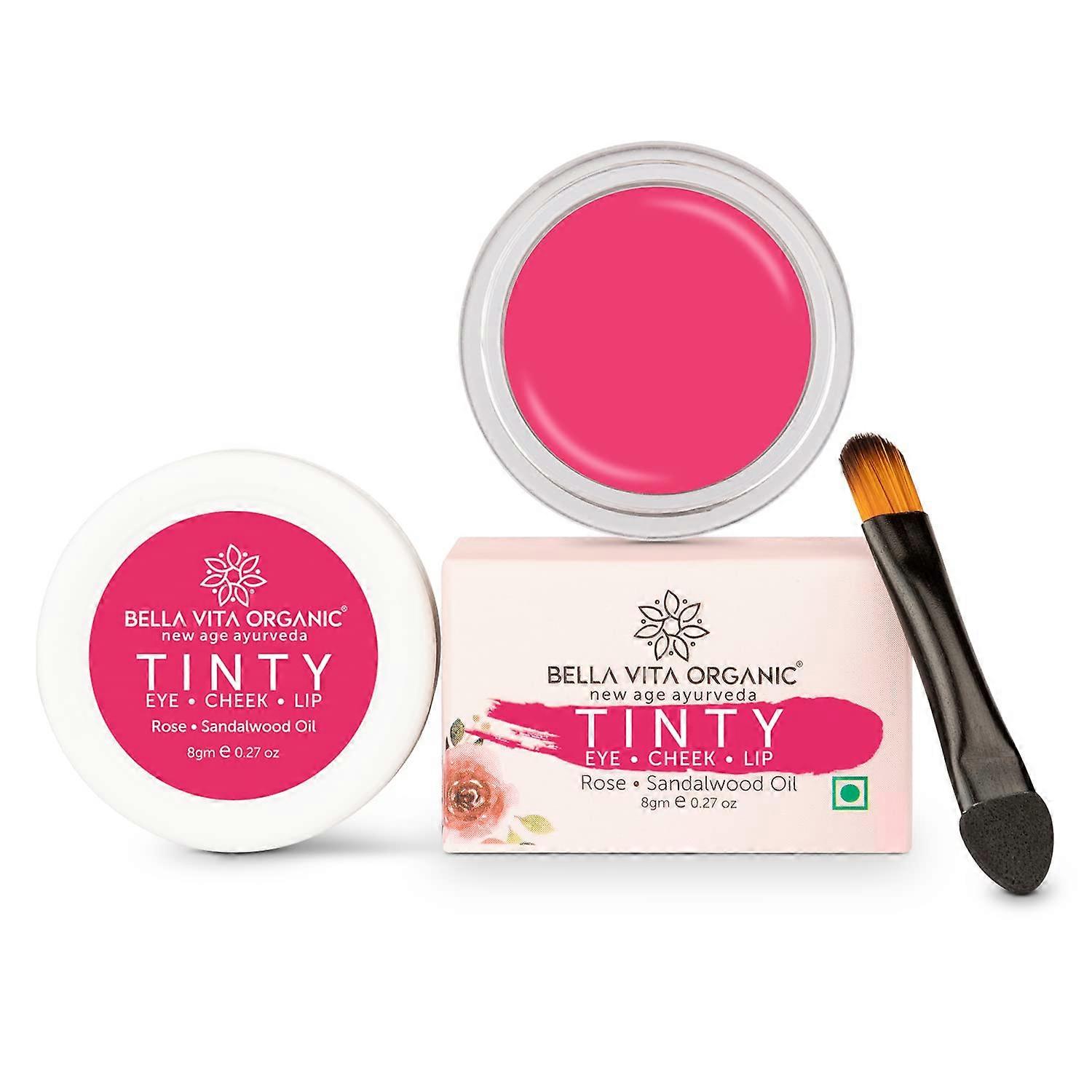 Средство для глаз, щек и губ с Розой и маслом Сандала  (8 г), Tinty Eye Cheek Lip Rose Sandalwood Oil,  Bella Vita
