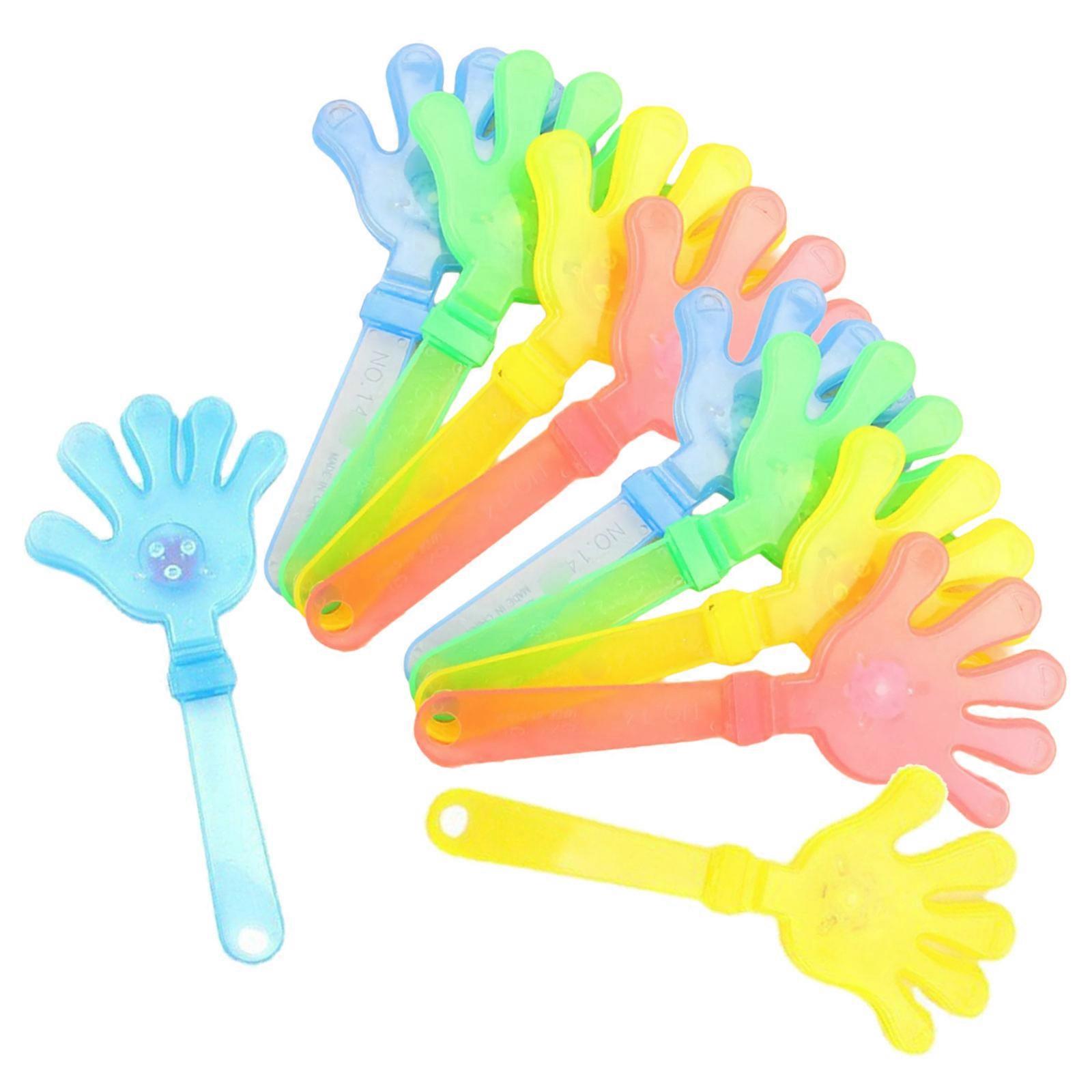 10pcs Illuminated Hand Clappers for Evening Parties and Event Light up LED Clap Hands Toy Music Festivals Party Supplies Multicolor