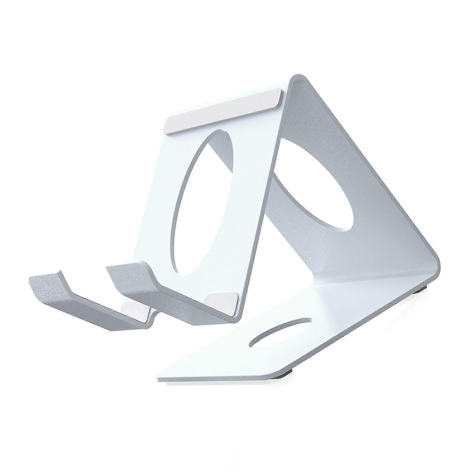 Space Saving Portable Metal Holder Support For Gaming Handhelds And Tablets Adjustable Height Foldable Design Desktop  White