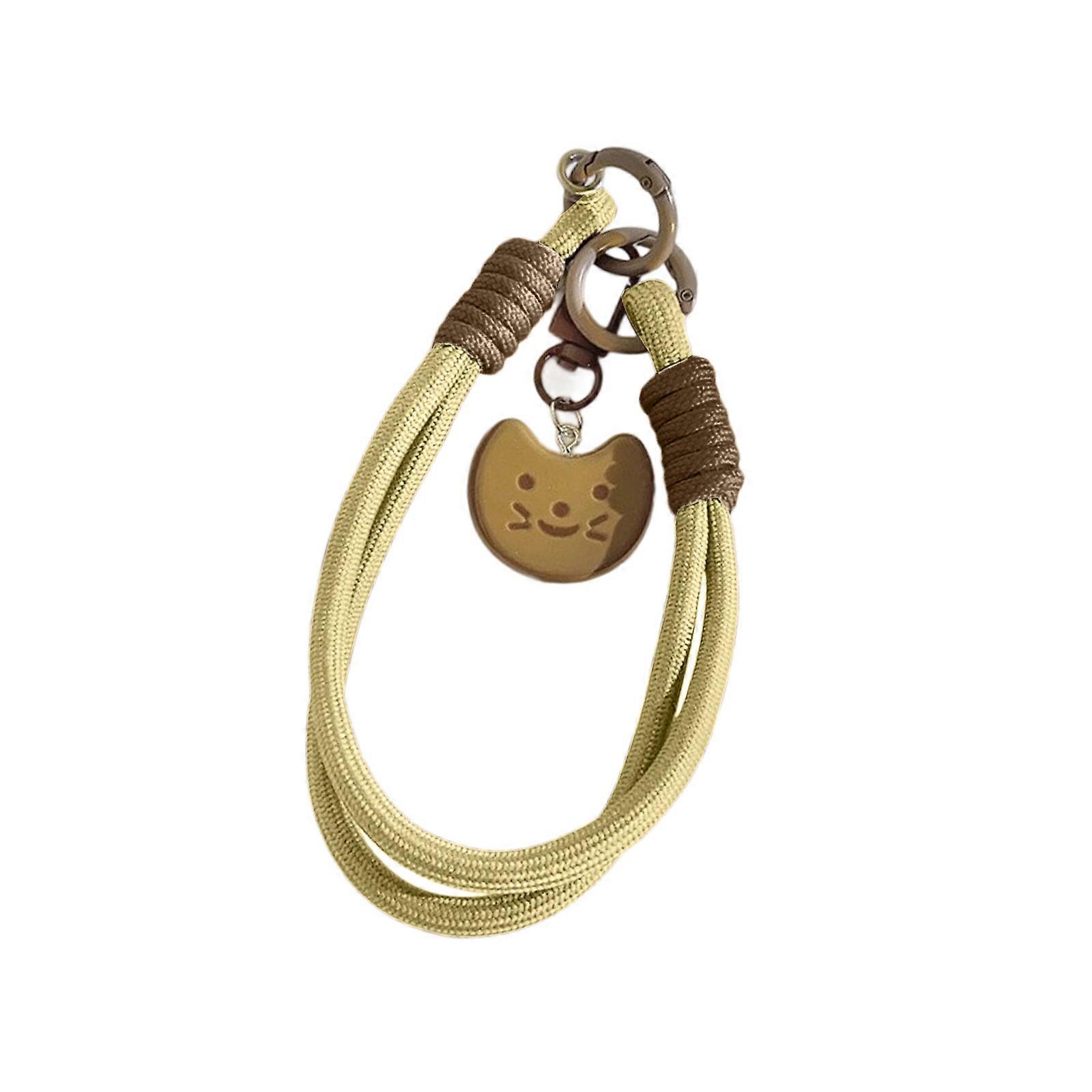 Dragonne pour téléphone portable compatible avec plusieurs modèles d'appareils, en nylon antidérapant, avec patchs pour une utilisation quotidienne. Motif chat.