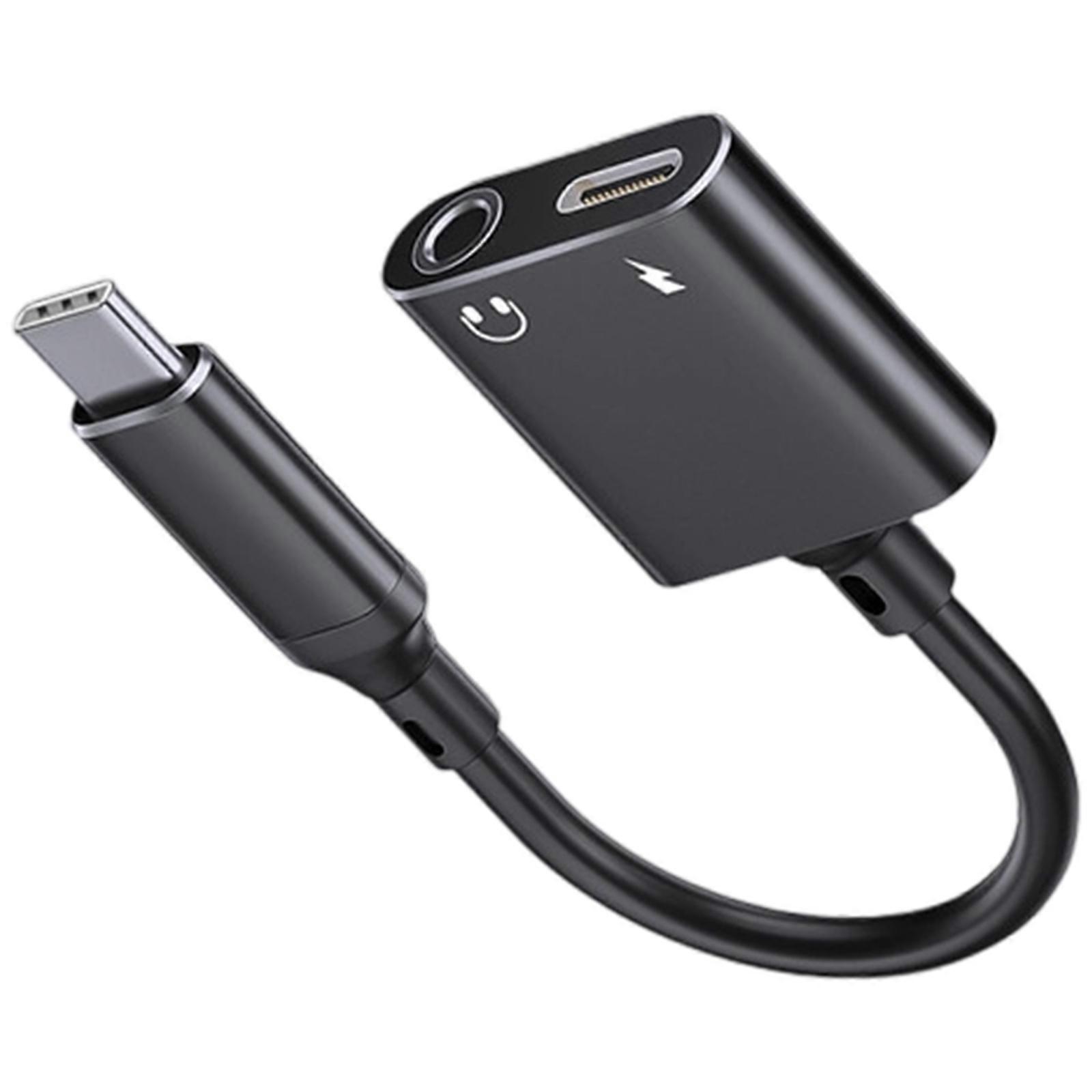 Universal USB C Headphone Adapter Cord Line 2 in 1 Metal Housing Design Easily Compatibility With Phones Tablets Multicolor