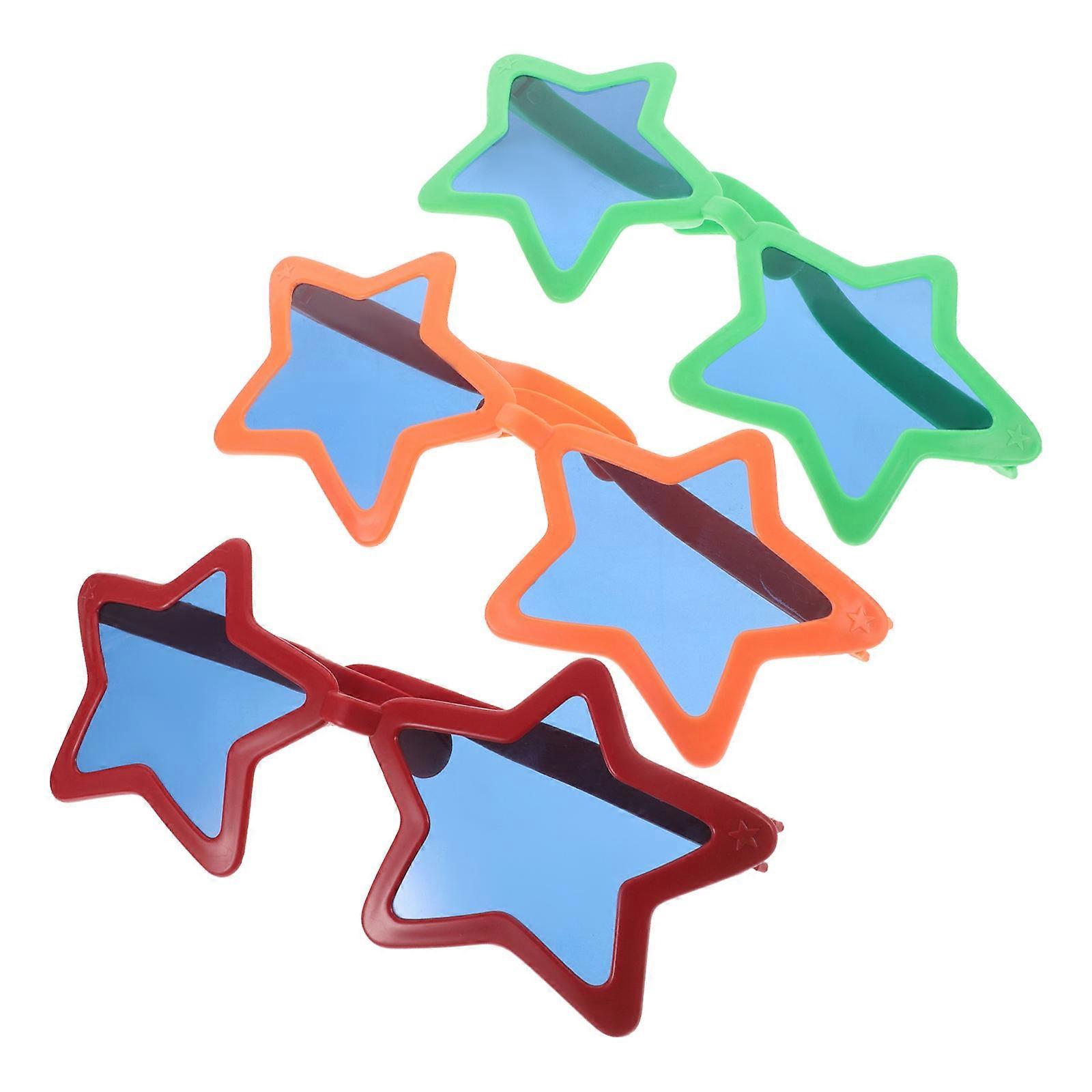 Exaggerated Star Shape Glasses for Photo Booth Props 3Pcs Assorted Color Plastic