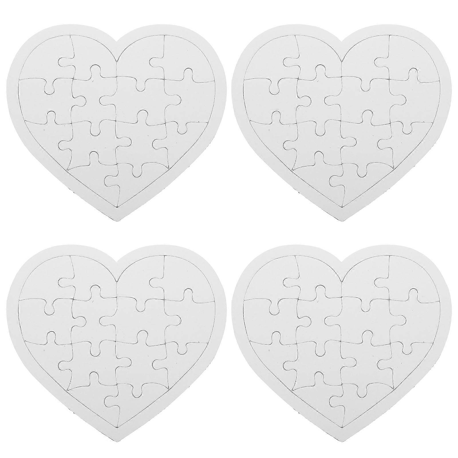 Kids DIY Blank Puzzles for Drawing and Crafting 4 Puzzle Pieces