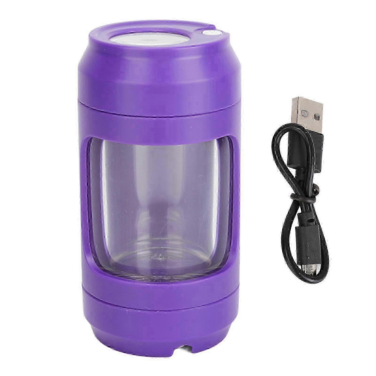 Sealed Odor-Proof Container Purple Transparent USB Charging Portable Spice Storage Container Herb Coin Storage Jar x