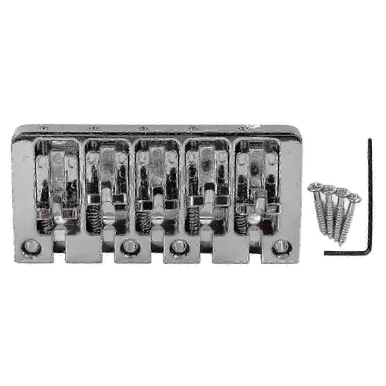 Bass Bridge Flip Top Micro Adjustable 5 String Bass Bridge Replacement for Practice Performance Silver