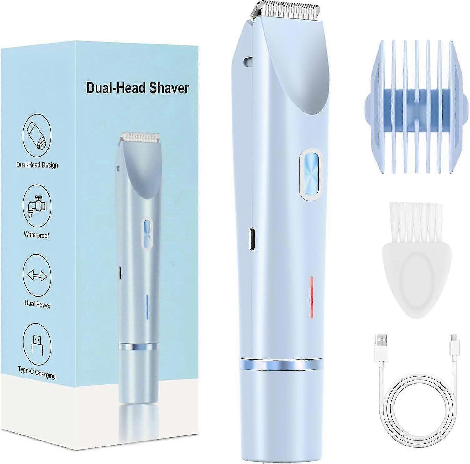 kaksoispääinen parranajokone naisille sähköinen bikinitrimmeri märkä- ja kuivakäyttöön