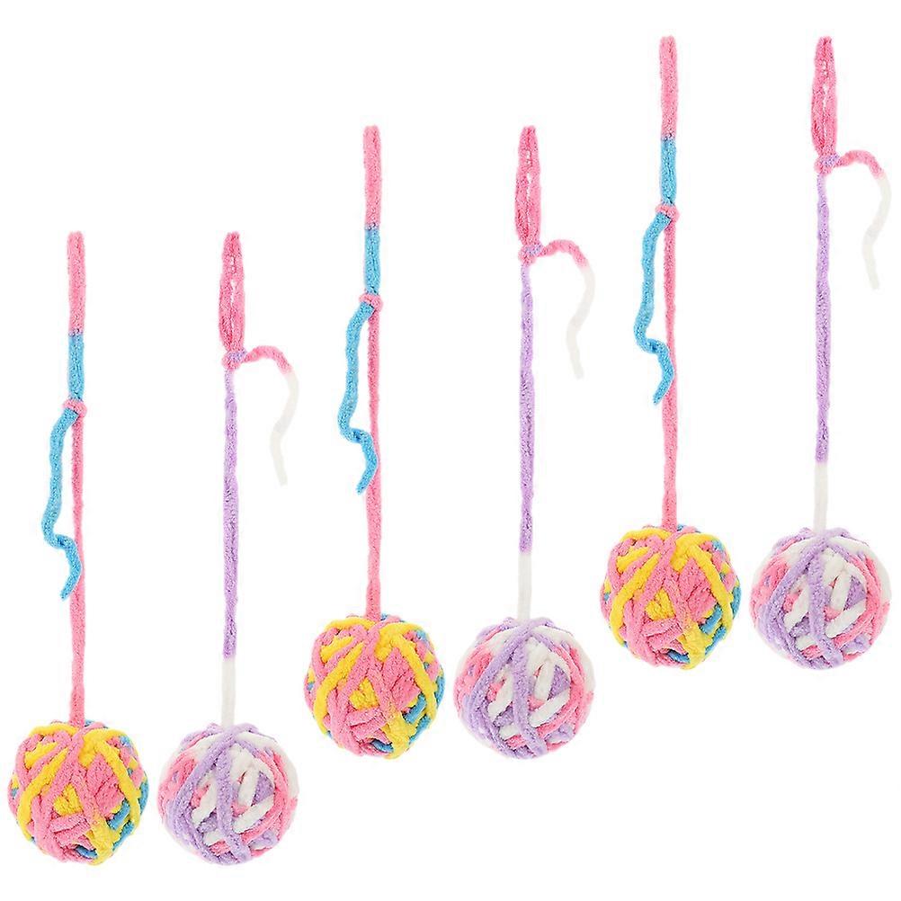 Indoor Cat Scratch Toy Plush Balls for Cats 6Pcs Interactive Set
