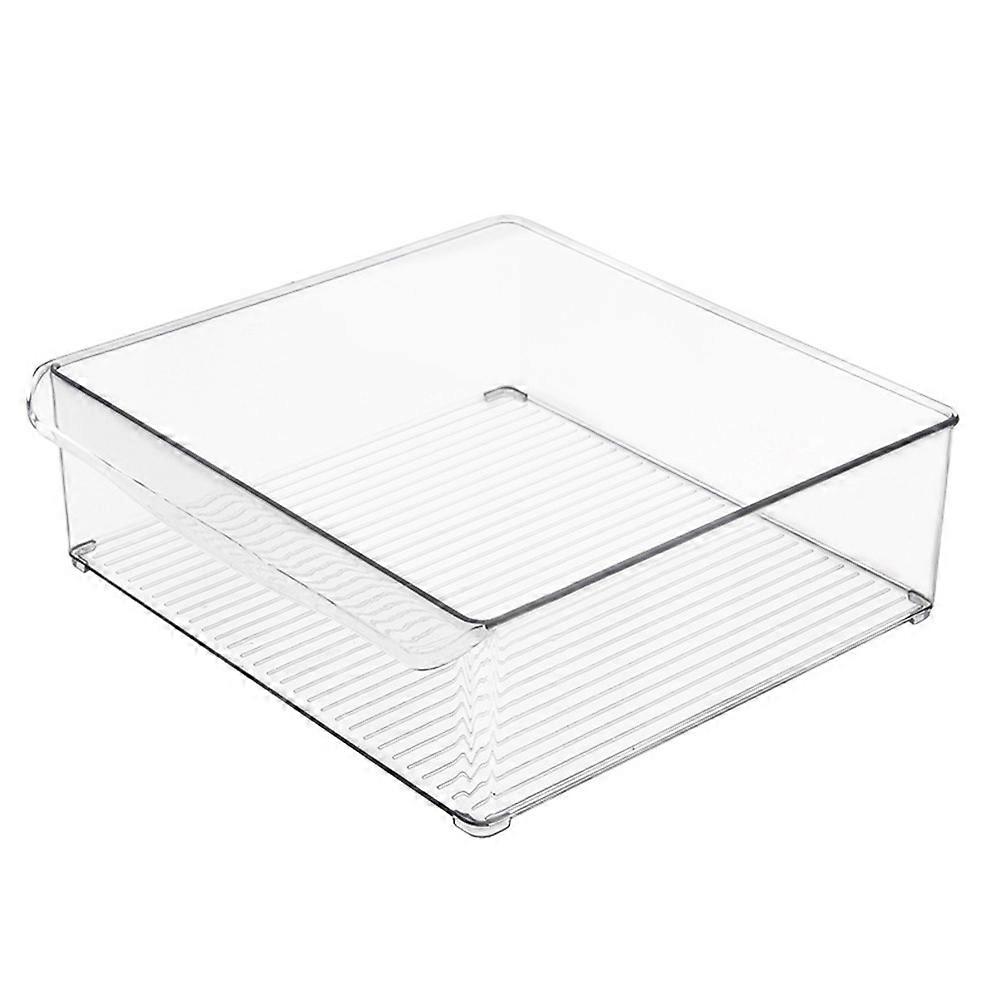 Clear Plastic Food Box Kitchen Sorting Container Box Refrigerator Organizer Stackable Arc-shaped Opener 1Set