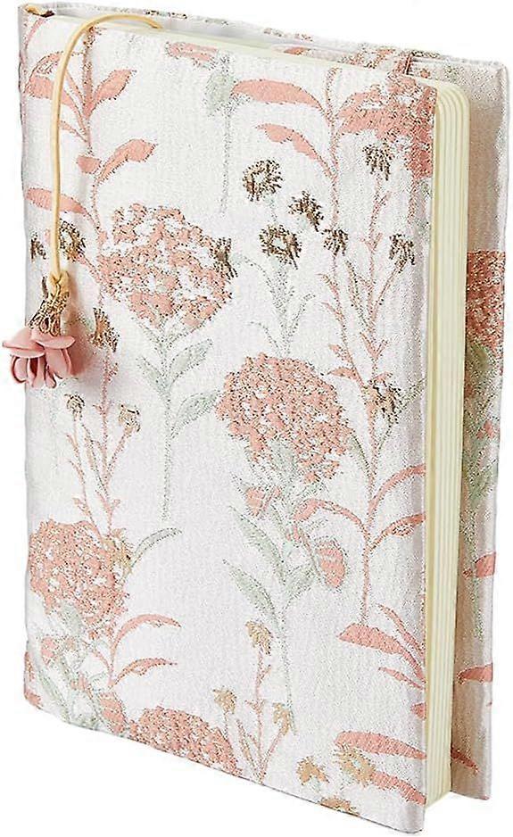 Hand Cloth Book Cover A5 Paperback Book Cover Protector Fabric Books Sleeve Protector Embroidered Notebook Covers with Flower Pattern for Textbook Not