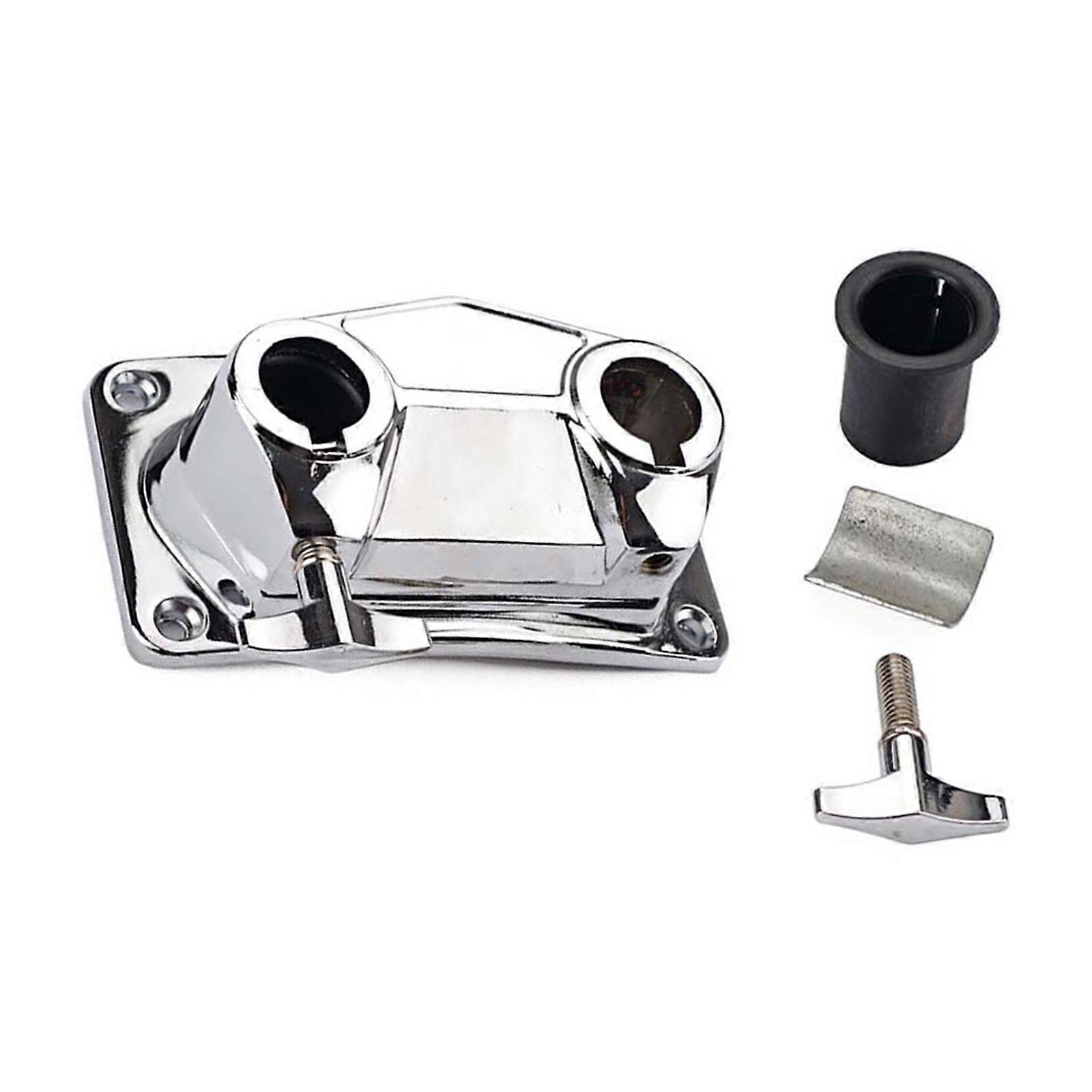 Double Hole Drum Connector Replacement Cymbal Holder Clamp Cowbell Mount Bracket Drum Accessory Easy to Install Multicolor