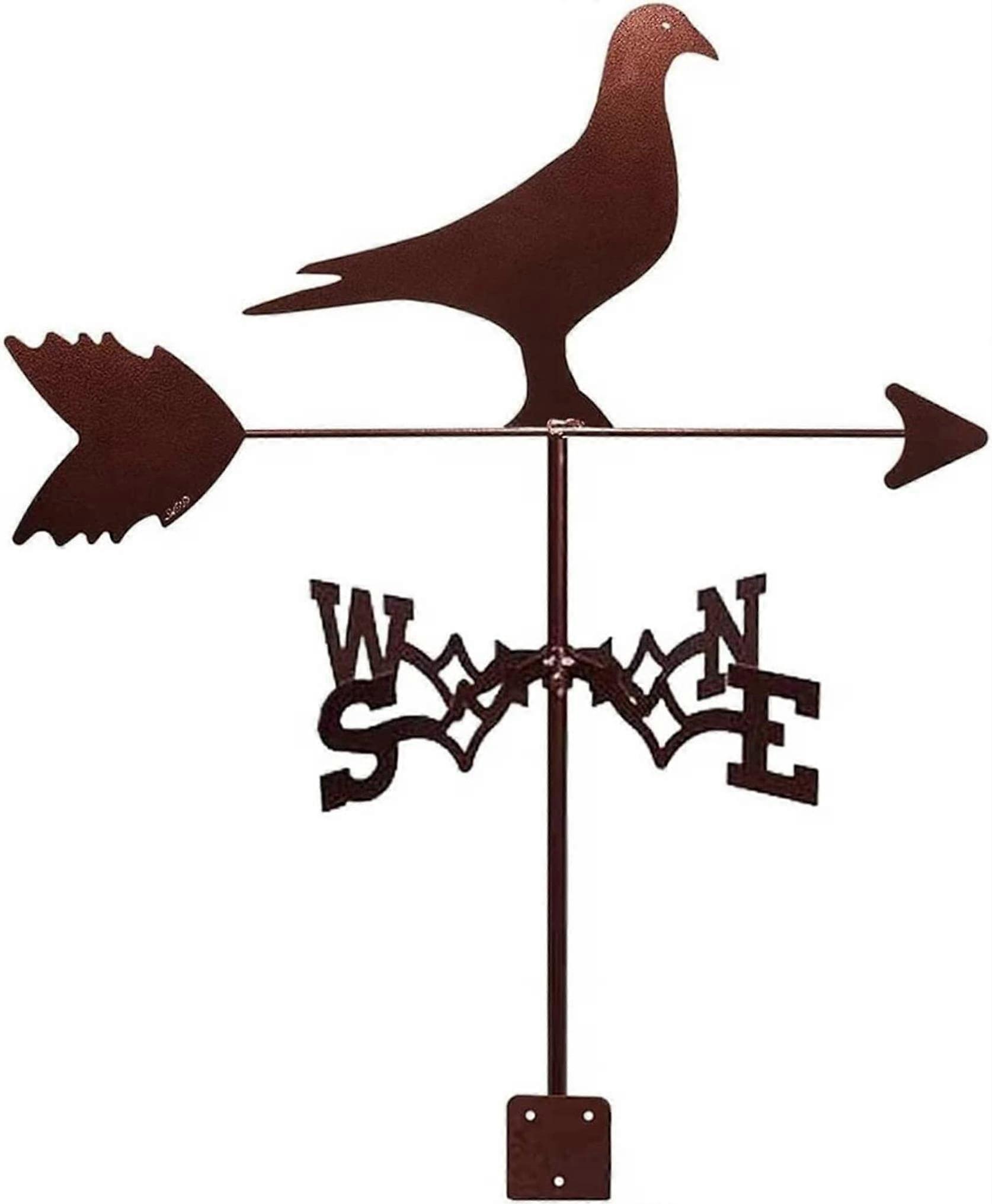 Animal Weather Vane Retro Durable Pigeon Shape Wind Direction Indicator for Garden Yard Mount
