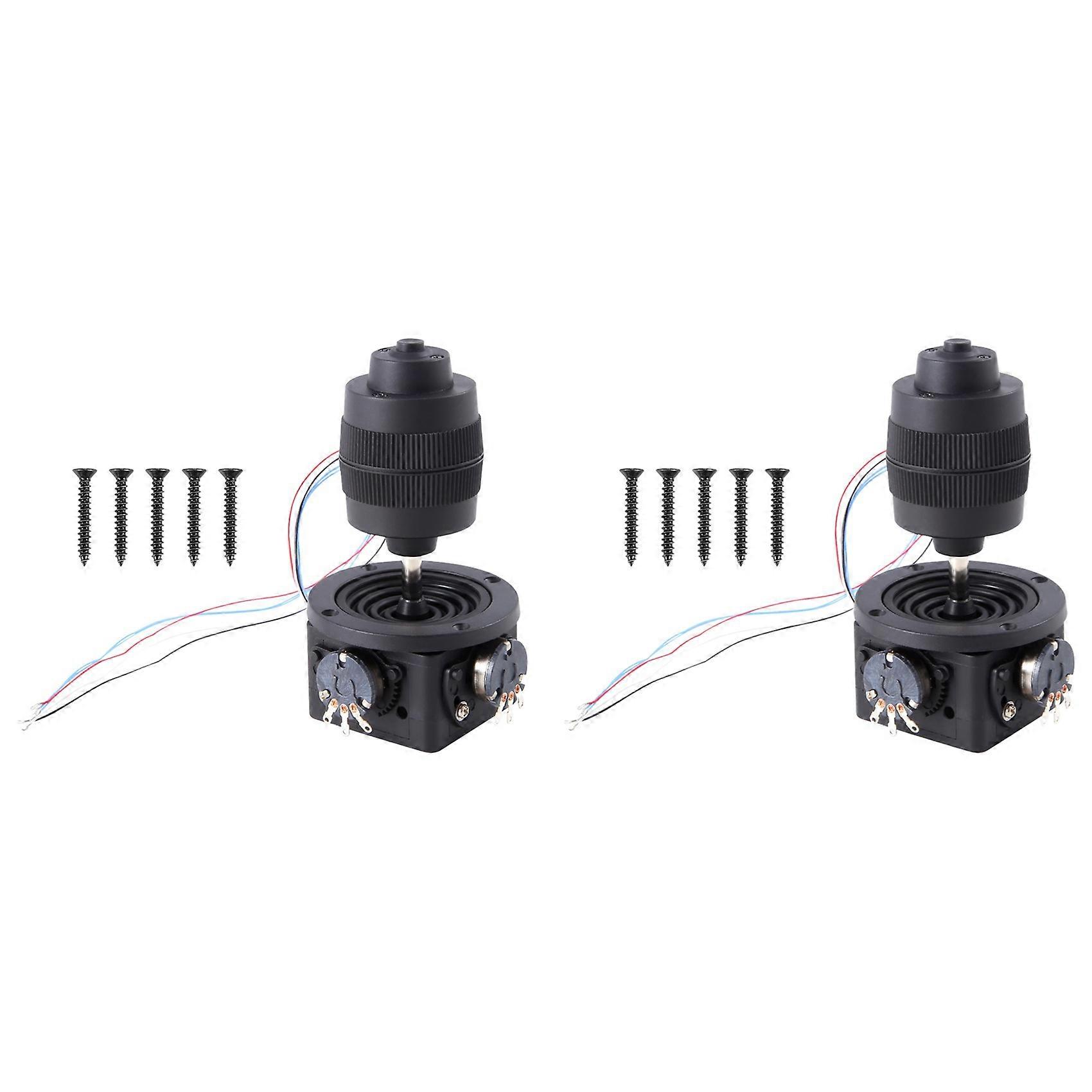 2X 4-Axis D400B-M2 5K Joystick Potentiometer Rocker Hall Joystick Dimensional Resistance 5k Sealed with Button Switch