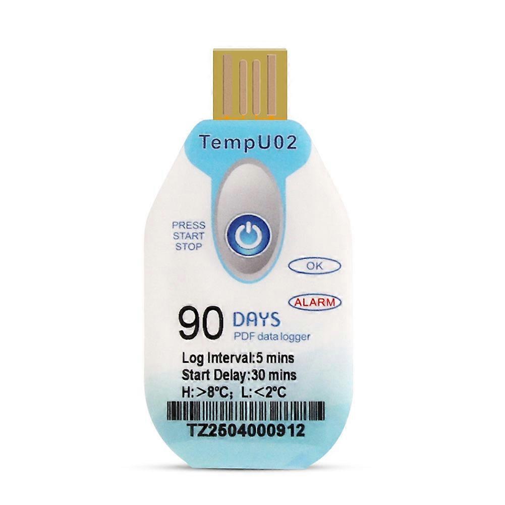 USB Temperature Data Logger Disposable 90 Days PDF Datalogger Waterproof Temp Recorder Transport Food Seafood Recorder