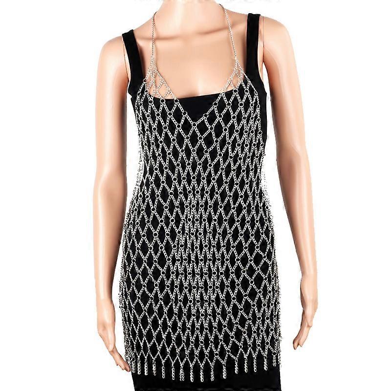 Sexy Mesh Body Chain Skirts Music Festival Women Bikini Full Body Chain Dress Dance Wear | Fruugo US Sexy Mesh Body Chain Skirts Music Festival Women Bikini Full Body Chain Dress Dance Wear | Fruugo US