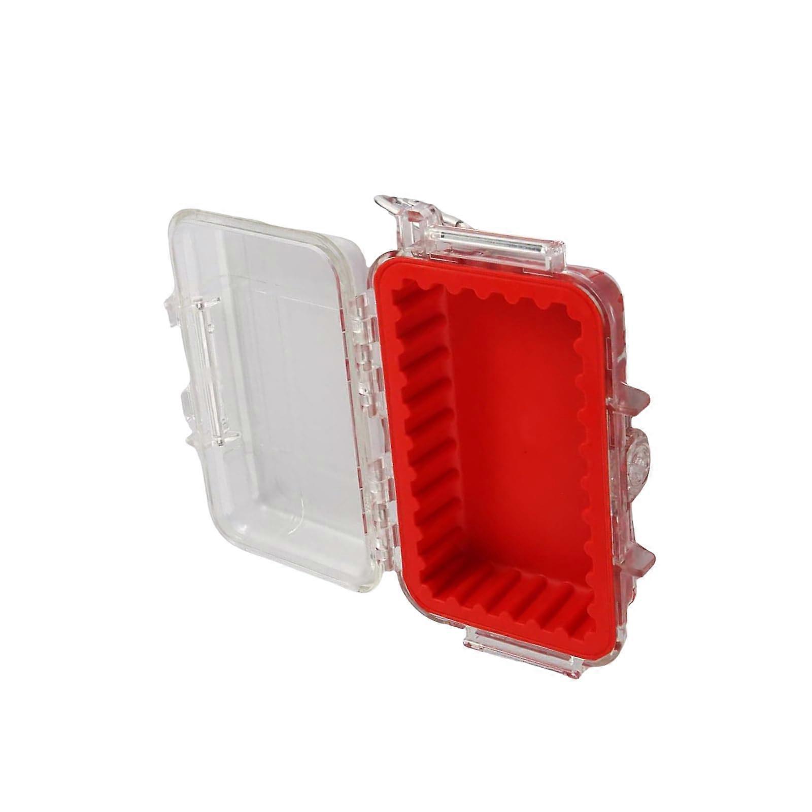 Waterproof Storage Box with Shockproof Dustproof Seal for Camping and Hiking Gear, Small Red