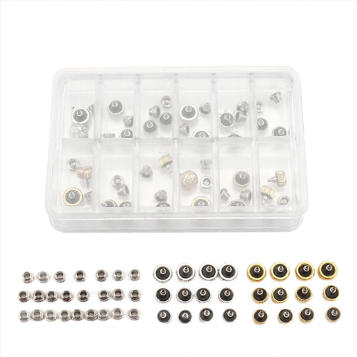 48PCS Watch Crowns Watch Waterproof Assorted Repair Tools with Box