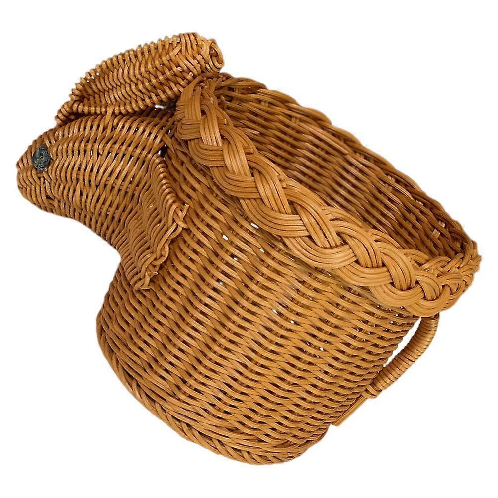 Animal Artwork Rabbit Storage Basket for Home Wicker Serving Bin
