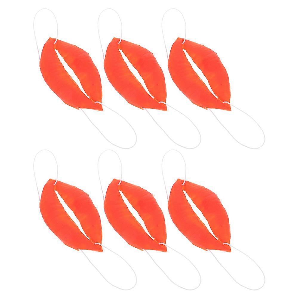 Big Sausage Mouth Props For Party Entertainment Performance Red Color Plastic Interactive Entertainment 6Pcs