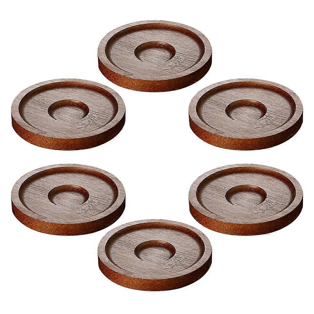 Wood Coasters Cup Holder for Drink Insulation 6Pcs Rotatable Rustic Pads