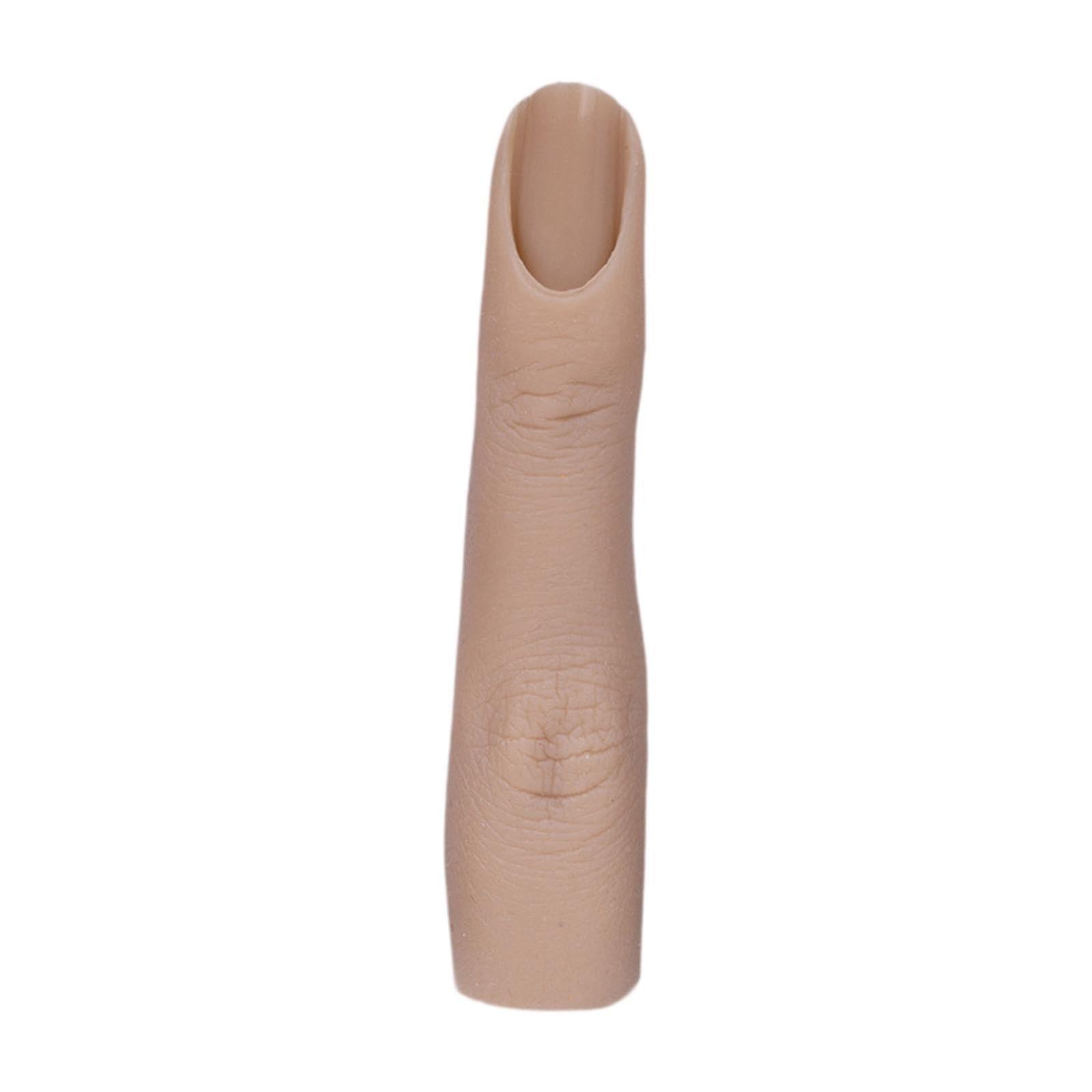 Silicone Practice Finger with Realistic Texture and Soft Flexible Joint for Nail Art Training