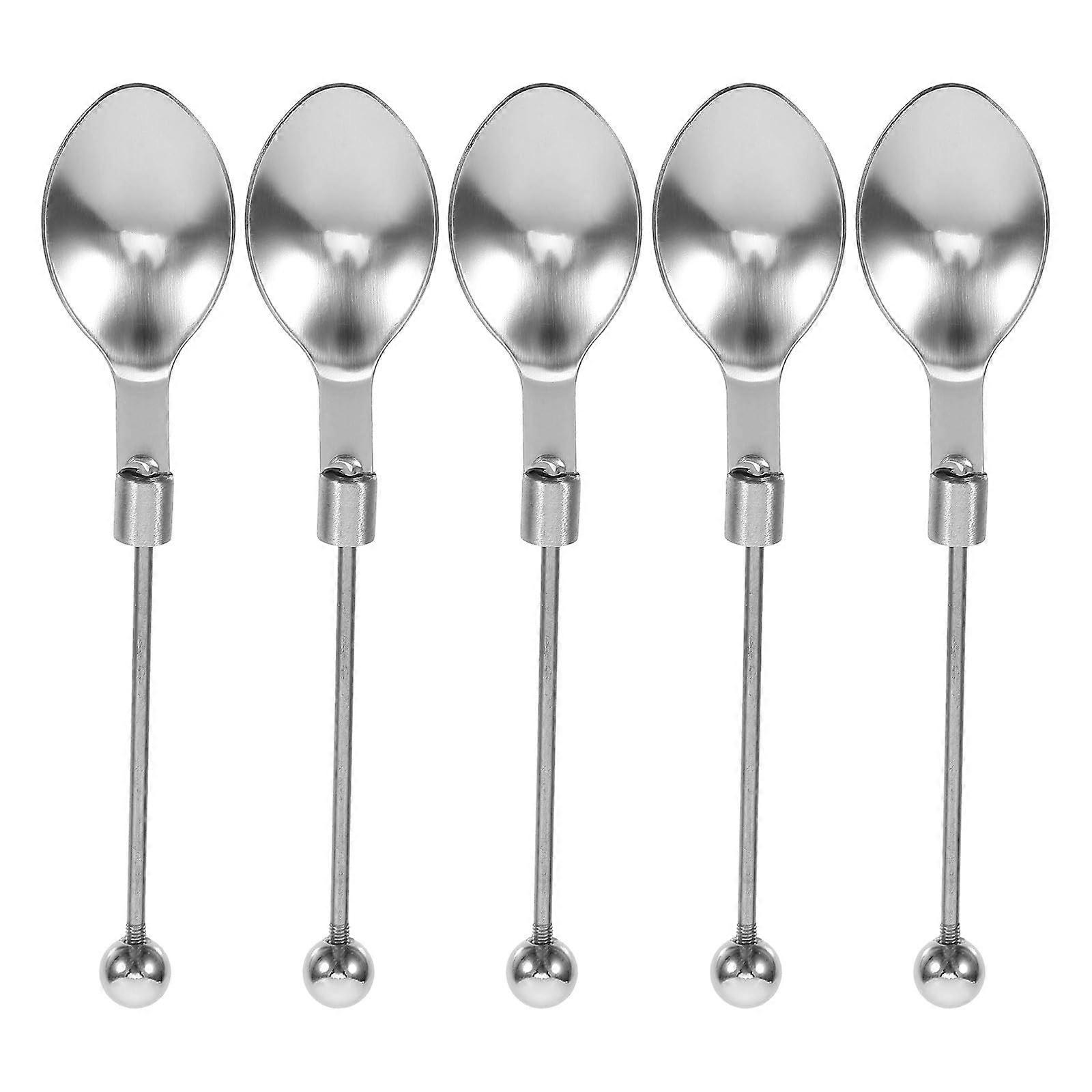 Coffee Spoons Set with DIY Handle Design, Stainless Steel Serving Spoons for Home and Catering