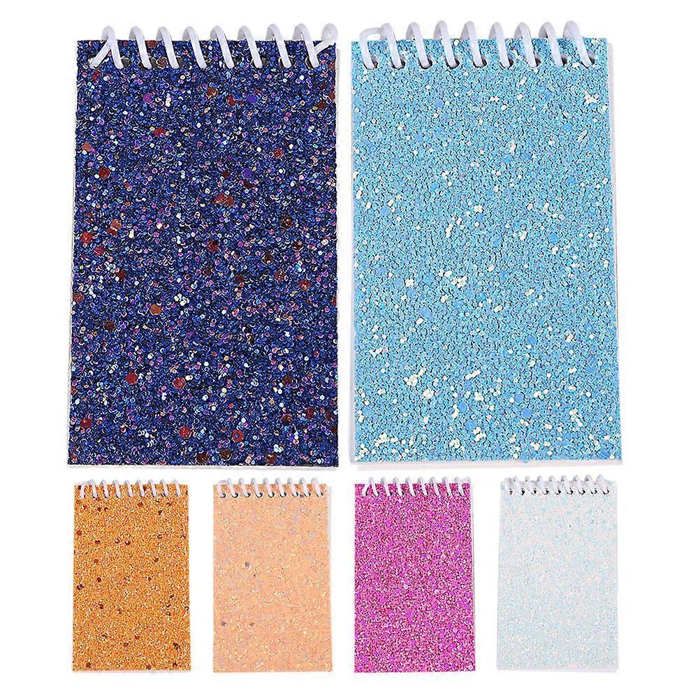 Bright Sequin Top Bound Notebook for Journaling and Note Taking 6Pcs