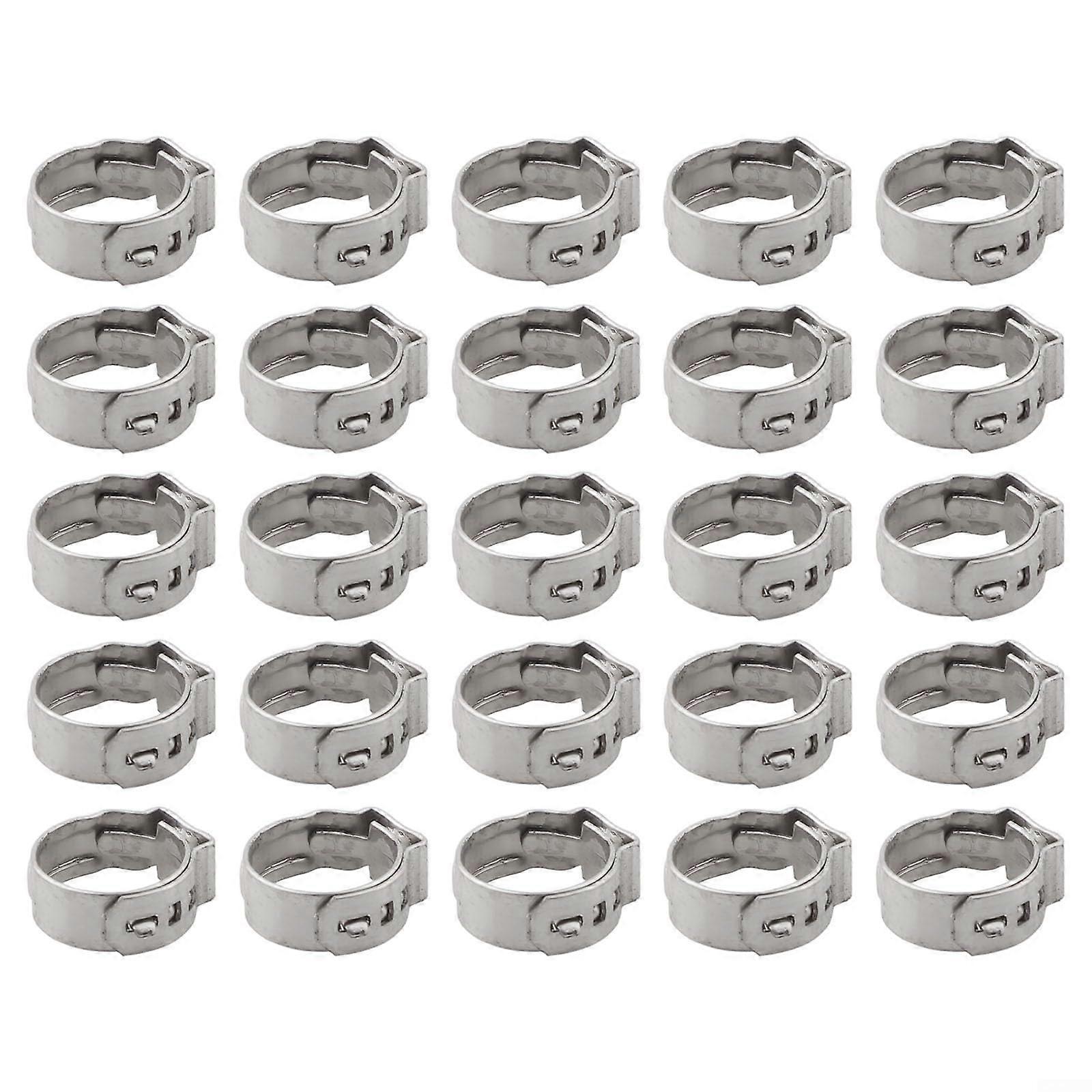 304 Stainless Steel Hose Clamps 25pcs Stepless Compression Design for 14.8mm Secure Hose Fit