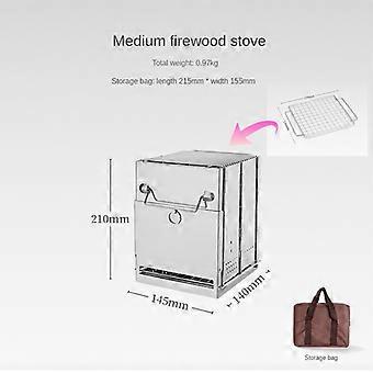 Outdoor Folding Wood Stove Mini Stainless Steel Oven BBQ Camping Picnic Folding Charcoal Stove Outdoor Heating Barbecue Grill